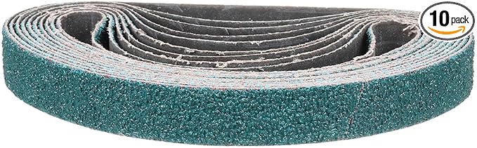 3/4 x 18 Inch Sanding Belt, 10 Pcs 36 Grit Zirconia Knife Sharpener Belts Work Sharpening for Belt Sander Knife Carving Tool Metal Working