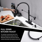 AIMADI Matte Black Kitchen Faucet with Soap Dispenser Include 10 Inch Hole Cover Deck Plate