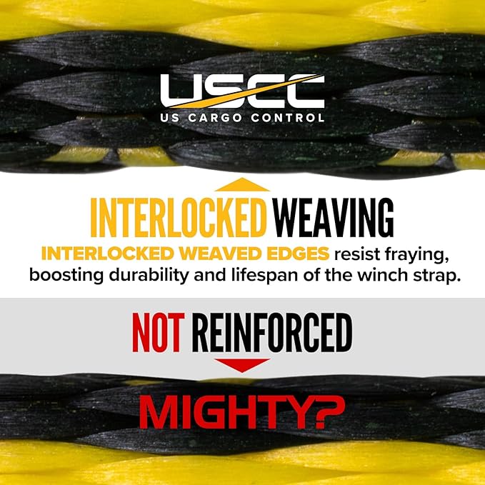 US Cargo Control 4" x 30' Winch Straps with D-Rings (10-Pack), 5,400 LBS Working Load Limit, Heavy Duty Flatbed Tie Downs, Yellow 4 Inch Straps for Flatbed Trailers, Trucks, and Cargo Securement