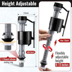 Toilet Flusher Replacement Kit, 2-Inch Toilet Flusher Repair Kit Include Adjustable Fill Valve with Flapper, Flush Handle Lever, Gasket and Bolts, Anti-Siphon Repair Parts Inside Tank (1 Set)