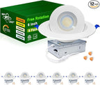 zouzai 6 inch 5CCT Gimbal Led Recessed Lights, 360°+90° Adjustable Directional Recessed Lighting, 2700K/3000K/3500K/4000K/5000K Dimmable Retrofit Eyeball Can Lights with Jbox, ETL(White, 6 Pack)
