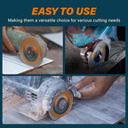 4-1/2" Diamond Blade Set for Concrete, Masonry and Tile Cutting, with Continuous/Segmented/Turbo Rims, for Dry & Wet Cutting with Angle Grinder & Circular Saw, 3 PCS