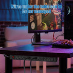 HHSOET Rotating Mountable Power Strip, 12 Outlet Wall Mount Surge Protector, Metal Heavy Duty and Versatile Outlet Strip, Stylish Appearance, Sturdy and Durable, 10ft Power Cord.(Black)