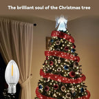 25 Pack C7 LED Replacement Christmas Light Bulbs,Clear 0.6W Energy Efficient E12 Candelabra Base,Shatterproof Warm White 2700K for Christmas Trees,Holiday String Decorations,Patio,Garden,Halloween