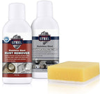 CLEAN MY STEEL – Stainless Steel Rust Stain Remover Kit with Protector – Fast Acting for Commercial Equipment Rust Cleaner for Appliances, Grills & More – Food-Safe Stainless Steel Cleaner (4 oz)