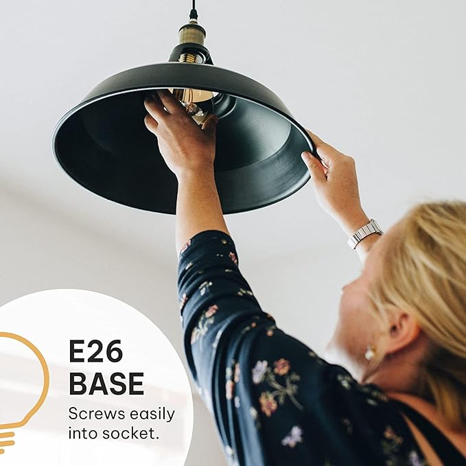 Hudson Vintage Incandescent Edison Decorative Light Bulbs 4-Pack - 60W, 2100K Dimmable, E26/E27 ST64 Warm Antique Squirrel Filament Amber for Indoor Outdoor - Lightbulb - Outdoor Light