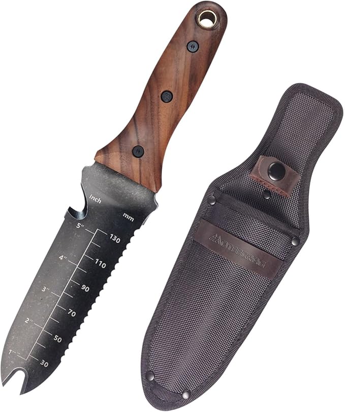 Hori Hori Garden Knife with Sheath Stainless Steel Weeding Tool for Gardening Weeding, Planting and Digging