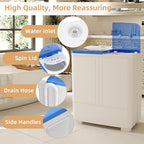 Zynkez Portable Washing Machine, 20Lbs Compact Twin Tub Laundry Washer with Built-in Drain Pump, Semi-Automatic 12Lbs Washer and 8Lbs Spinner Combo for Apartments, Dorms, RVs