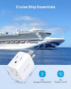 TROND Multi Plug Wall Outlet Extender - 3 Pack Multiple Plug Extension Outlet Splitter Adapter, Horizontal 3 Way Grounded Socket, for Home Office Dorm Room Cruise Ship Travel Essentials, White