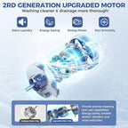 Nictemaw Portable Washing Machine 20Lbs Portable Washer with Drain Pump, 2.8 Cu.ft Compact Washer Machine with 10 Programs 8 Water Levels Compact Laundry Machine for Apartment, Home, Dorms, Rv