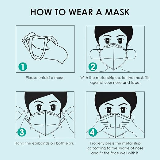 LEMENT KN95 Face Masks,100 Pack Breathable Cup Dust Disposable Masks For Adults,5 color