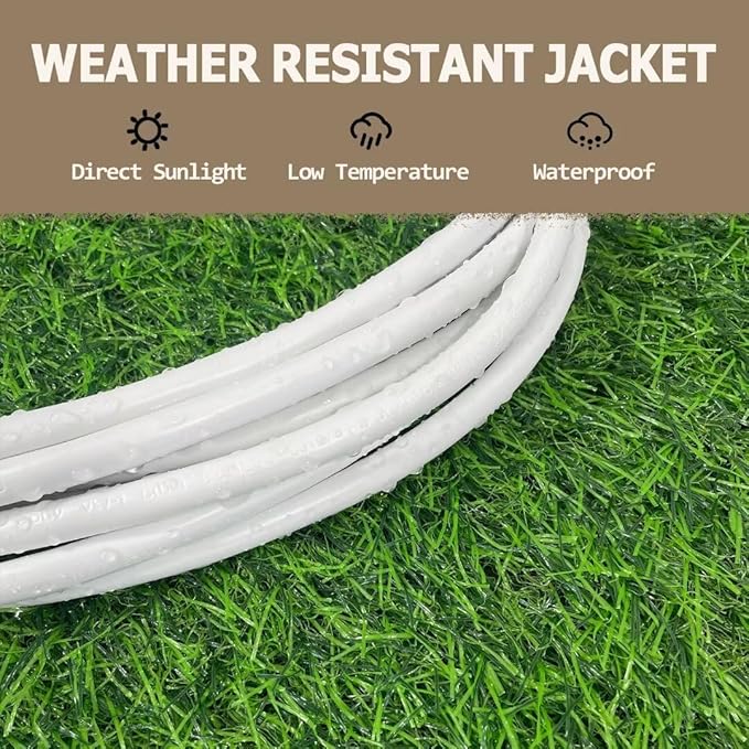 Indoor Outdoor Extension Cord 25 FT Waterproof, 16/3 Gauge Heavy Duty White Extension Cords, 13A 1625W SJTW Extension Cord with 3 Prong Grounded Plug, Great for Tools, Lights, UL Listed.