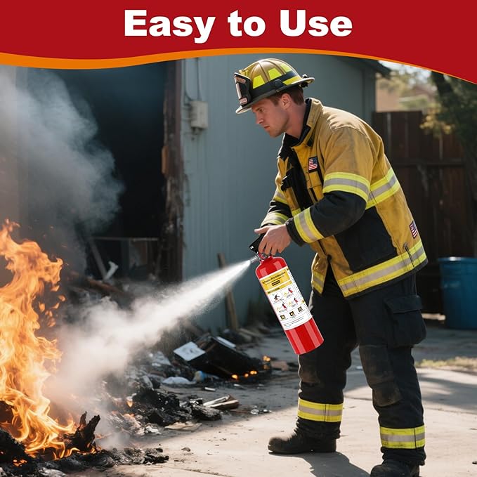 ABC Fire Extinguisher for Home - 2.2lb, Dry Powder Fire Extinguisher, 1A:10-B:C Rated, Certified for Car/House/Kitchen/Truck/Marine/Boat/Vehicle/utv/rv, 2 PACK