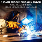 150Amp MIG Welding Gun Replacement for Miller M-150 M-15 M15 M150 249040 Millermatic 35, 90, 120, 130, 130XP, 135, 140, 150, 175, 180s, 185, Hobart IronMan 210 (15FT .035" Kit)