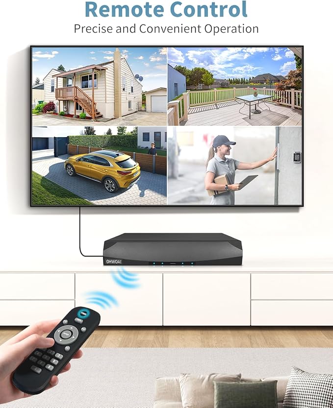 《130°Wide Angle-Lens & Dual Power Mode》Outdoor CCTV Security Camera System with 2-Way Audio,8.0MP IP Wired Security Cameras,Home Surveillance Video Equipment with 4K NVR