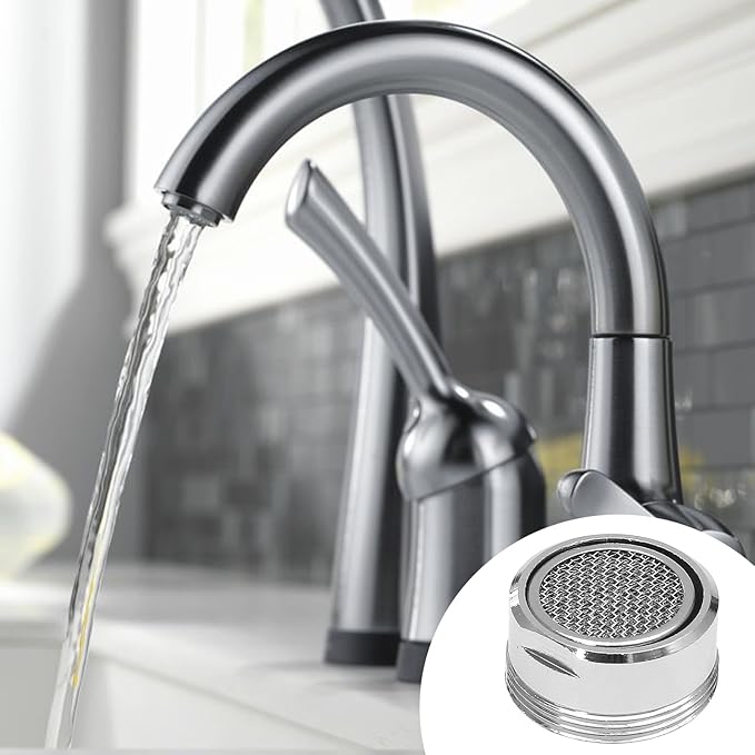 Litoexpe 51/64 Inch Faucet Aerator 4 PCS, Kitchen Sink Aerator Replacement Parts, Sink Faucet Male Thread Faucet Filter with Brass Shell and Gasket for Bathroom