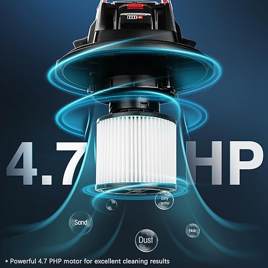 Shop-Vac 20V Wet/Dry Cordless Vacuum, 5 Gallon, 4.7 Peak HP, 10kPa Strong Suction & Blower, Portable Shop Vacuum, 4.0A Battery Powered Shop Vac for Car, Home and Garage