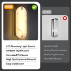 14.17in Alabaster Wall Sconces, Natural Marble Wall Light, Modern LED Alabaster Sconces for Living Room Indoor Wall Lamps for Dining Room Stairs Bedroom,Brushed Gold