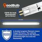 GoodBulb 21-Watt 34 Inch T5 Fluorescent Light Bulb 5000K Daylight White Color Medium Bi-Pin Base 2100 Lumens 85 CRI 36000 Life Hours Instant/Programmed Start Pack of 40 Bulbs