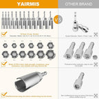 12 Pack 1/4" Hex Shank，Power Wing Nut Driver Set,Slot Wing nuts Drill Bit Socket Wrenches Tools Set, Drills Bits for Panel Nuts screws eye C hook bolt (Full set of 12 Pack 12 Size)