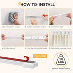 10.8FT Self Adhesive Ceiling Curtain Track No Drill, Curtain Track Ceiling/Wall Mount, Unbendable & Cuttable Track Curtain Rod for RV, Windows, Living Room, Bedroom