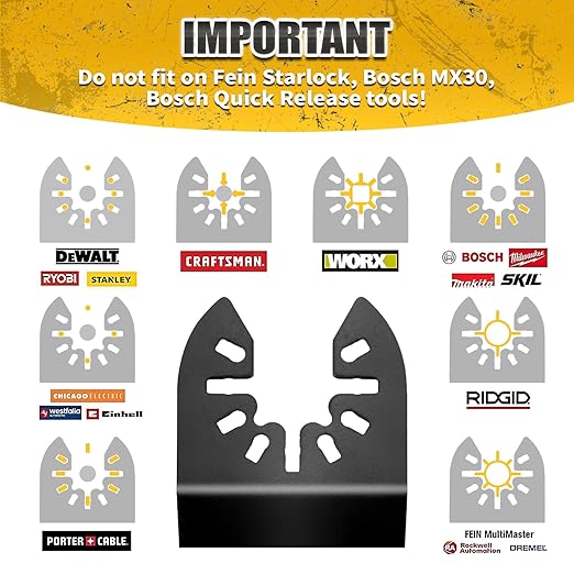 30PCS Oscillating Tool Blades, Professional Universal Titanium Oscillating Saw Blades Multitool Blades Kits for Wood Plastics Metal, Dewalt Ryobi Fein Milwaukee（2 titanium blade 28 wood blades）