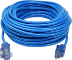 Clear Power 16 Gauge 3Prong Cords (16/3-3 Prong Grounded Plug, Blue, 100 ft)