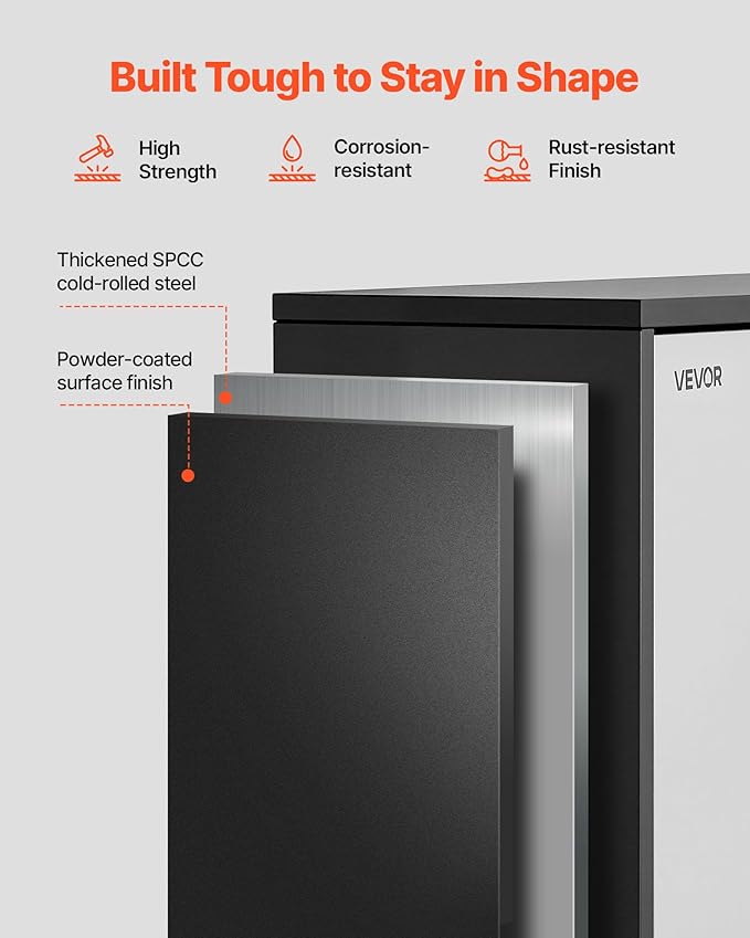 VEVOR Metal Wall Cabinet, 27.56W x 12.01D x 19.69H Inch, Floating Garage Tool Cabinet with Up-Flip Door and Shelf, 240 lbs Load Capacity, Fit for Garage, Basement, Kitchen, Warehouse Assembly Required