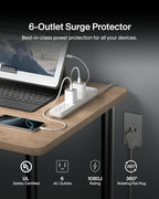 Belkin 6-Outlet Surge Protector Power Strip, 6ft Cord, 360° Rotating Plug - 1080 Joules Protection