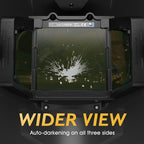 TOOLIOM Auto Darkening Welding Helmet with Panoramic Viewing Welding Mask Type-C Charging & Solar/Rechargeable Battery Powered Welder Hood for TIG MIG CUT Grind