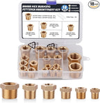 18PCS Brass Hex Bushing Fitting Kit,1/4" - 1/8", 3/8" - 1/8",3/8" - 1/4",1/2" - 1/4",1/2" - 3/8",3/4" - 1/2" NPT Pipe Fittings