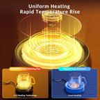 SWEETFULL Mug Warmer for Coffee and Tea Coffee Mug Warmer Set W/Mug and Lid Coffee Warmer As Coffee Gifts for Desk Office Coffee Lovers. （20W Cup Warmer Candle Warmer Auto Shut Off） (Wood Grain)