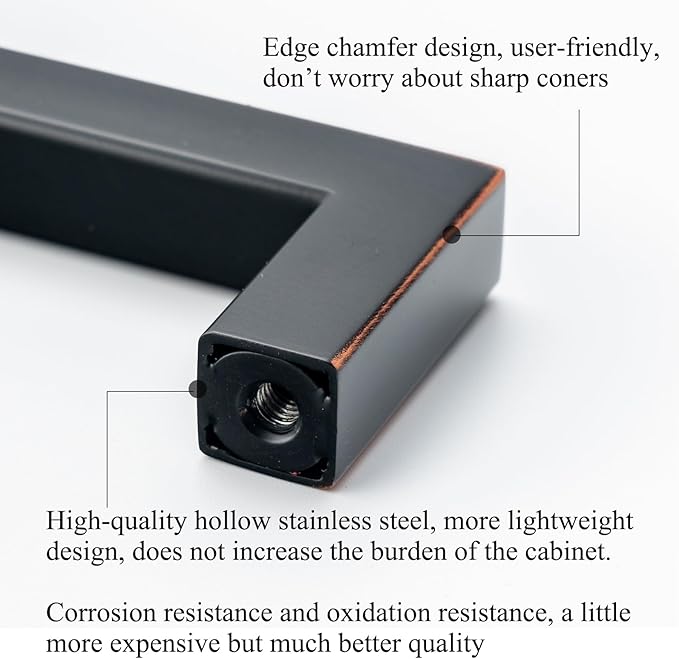20 Pack Oil Rubbed Bronze Cabinet Pulls 8 Inch Bronze Cabinet Handles Square Drawer Pulls Cupboard Handles Modern Stainless Steel Kitchen Hardware