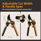 PrunePro Pruning Shears for Gardening Professional Bypass Hand Pruner Stainless Steel Sharp Blade Garden Scissors Plant Flower Garden Clipper Orange 4 Pack