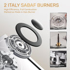 12 Inch Gas Cooktop, Propane Stove Top with 2 ITALY SABAF Sealed Burners 18,000BTU, NG/LPG Convertible Built-in Stainless Steel Stovetop with Thermocouple Protection for Rvs Kitchen Outdoor