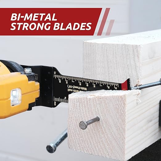 30 Pcs Bi-Metal Oscillating Saw Blades, Professional Curved Edge Multitool Blades for Wood with Nails, Metal, Wood, Oscillating Tool Blades Compatible with Dewalt Milwaukee Bosch Ryobi