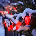 Brightown C9 LED Replacement Christmas Bulbs, 25 Pack Red Shatterproof C9 Bulbs, Waterproof Commercial LED Holiday Bulb for Christmas String Light, E17 Intermediate Base, Dimmable