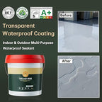 35 oz Transparent Waterproof Coating, Clear Liquid Sealant Invisible Waterproofing Adhesive Leak Repair Agent for Concrete, Wall, Wood, Brick, Water-Based Outdoor & Indoor Paint Sealer 1KG