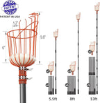 Walensee 8FT Fruit Picker, Adjustable Fruits Picker Tool with Lightweight Stainless Steel Pole and Big Basket, Fruit Catcher Equipment Tree Picker for Apples Mango Pear Orange Avocados Fruit Picking