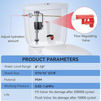 Saillong Universal Toilet Tank Replacement Kit, Include Fill Valve, 2 Inch Low Flow Rubber Flapper, Front Mount Toilet Flush Brass Handle, Adjustable, Quiet, Easy Install Repair Kit