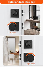 Haidms Black Door Knob with Deadbolt, Zinc-Alloy Matte Black Exterior Door Knobs, Heavy Duty Front Door Knob and Deadbolt Set(1 Pack)