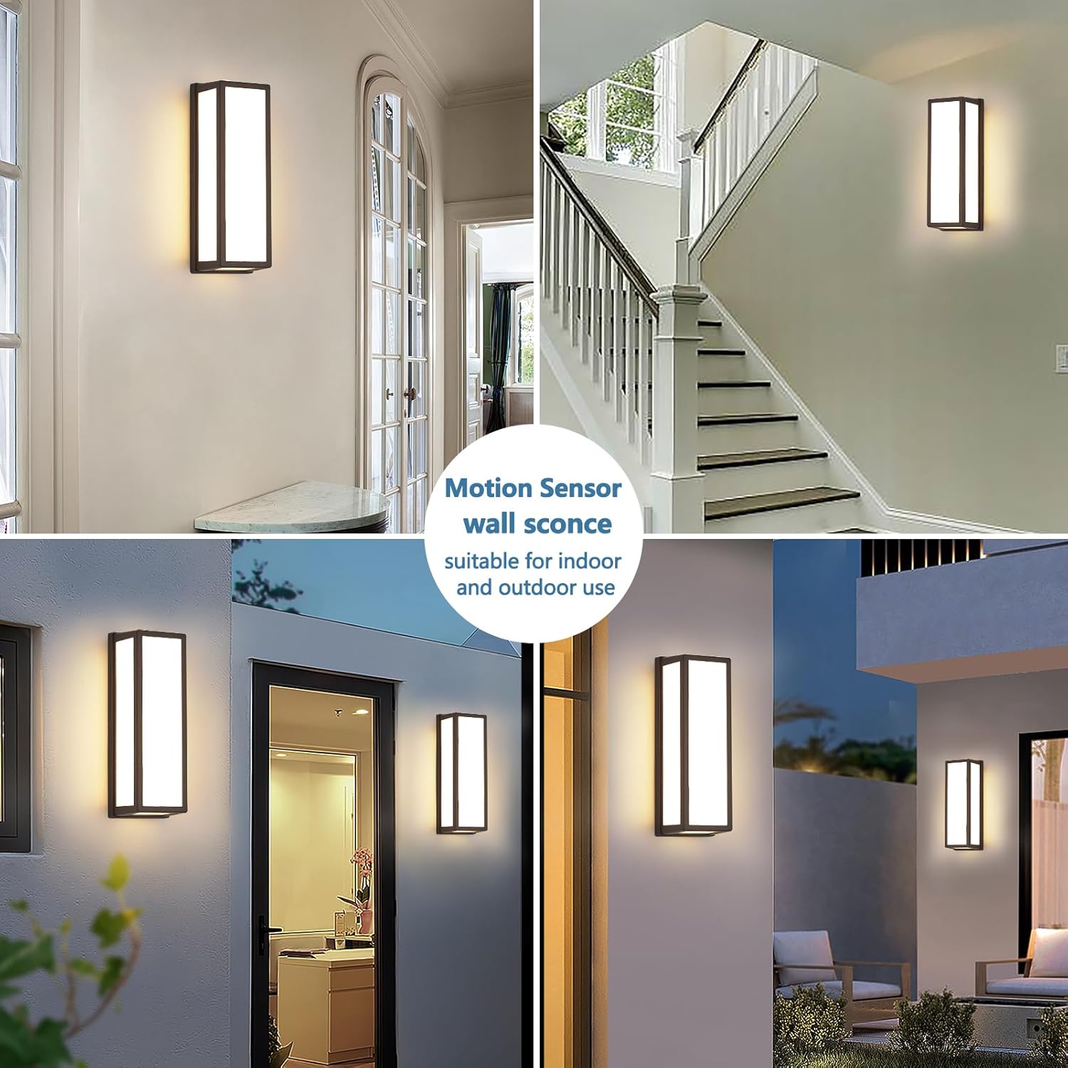 2 Pack Outdoor Wall Lights 30W LED Aluminum 3000K - Waterproof Brown Modern Exterior Sconce Provides Warm Lighting to Porch,Garage,Front Door - Durable & Enhances Safety