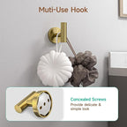 USHOWER Brushed Gold Bathroom Accessories Set, 18-Inch Towel Bar Set Wall Mounted, Durable SUS304 Stainless Steel Bathroom Hardware Set, 4-Piece