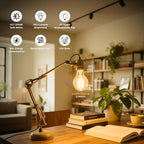 Dimmable E26 LED Bulb 6W, 60 watt Equivalent, Vintage LED Edison Bulbs 2700K Soft White, A19 Clear Glass LED Light Bulb for Ceiling Fan, 90+CRI, 600LM, 4 Pack