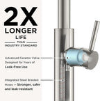 FORIOUS Kitchen Faucet with Soap Dispenser, Modern Brushed Nickel, Single Handle High Arc Stainless Steel Kitchen Sink Faucet with Pull Down Sprayer, 1 or 3 Hole Deck Mount for RV, Laundry, Outdoor