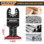 10 Pcs Bi-Metal Oscillating Tool Blades Metal Cutting, 1-3/4" Curved Edge Multitool Blades for Soft Metal, Hard Wood, Plastic, Oscillating Saw Blades Fit Dewalt Milwaukee Bosch Ryobi