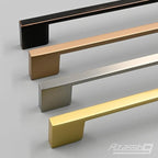 Alzassbg 5 Pack Champagne Copper Cabinet Pulls, 6.3 Inch(160mm) Hole Centers Rectangle Cabinet Handles Kitchen Pulls for Drawers and Cabinets AL3051SCG