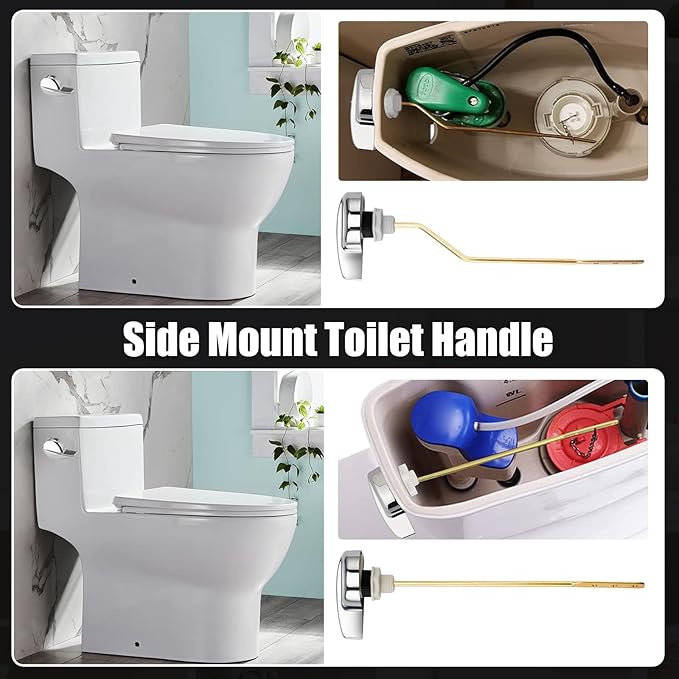 for TOTO Toilet Handle Replacement Parts Kit, Side Mount Toilet Flush Handle for TOTO Kohler Toilet Tank, Universal THU068#CP Trip Lvr for St743S (Zinc Alloy & Copper Lever)