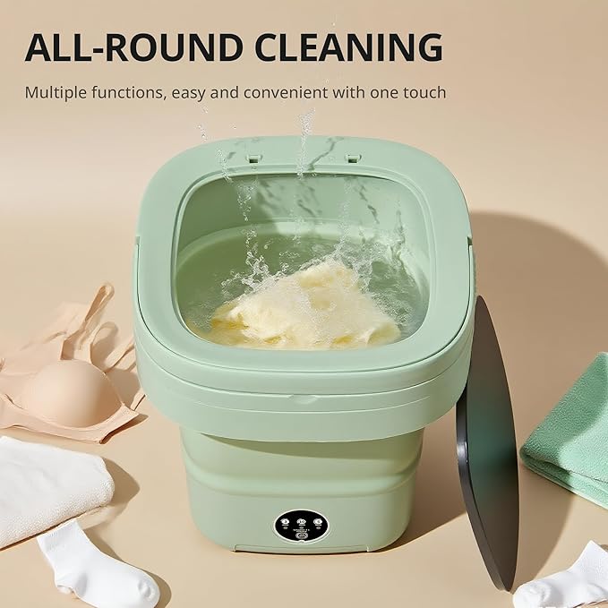 Portable Washing Machine, Mini Washer, 16L Upgraded with Spin Basket Laundry Machine, Foldable Design Ideal for Apartment, Home and Hotel, portable washer 3 Cleaning Modes Suitable for Small Clothes