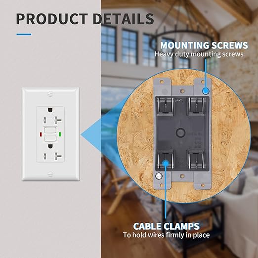 10 PK Old Work Electrical Outlet Box 1 Gang, 14 Cubic Inch Plastic Remodel Drywall Junction Boxes, ETL Listed to UL514C and UL263, Fire Rated for Two Hours